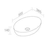 L616T0R0V0140 Раковина накладная ELITE OVAL M 555х385х140 мм без перелива Голубой матовый AeT ITALIA - Вид №1