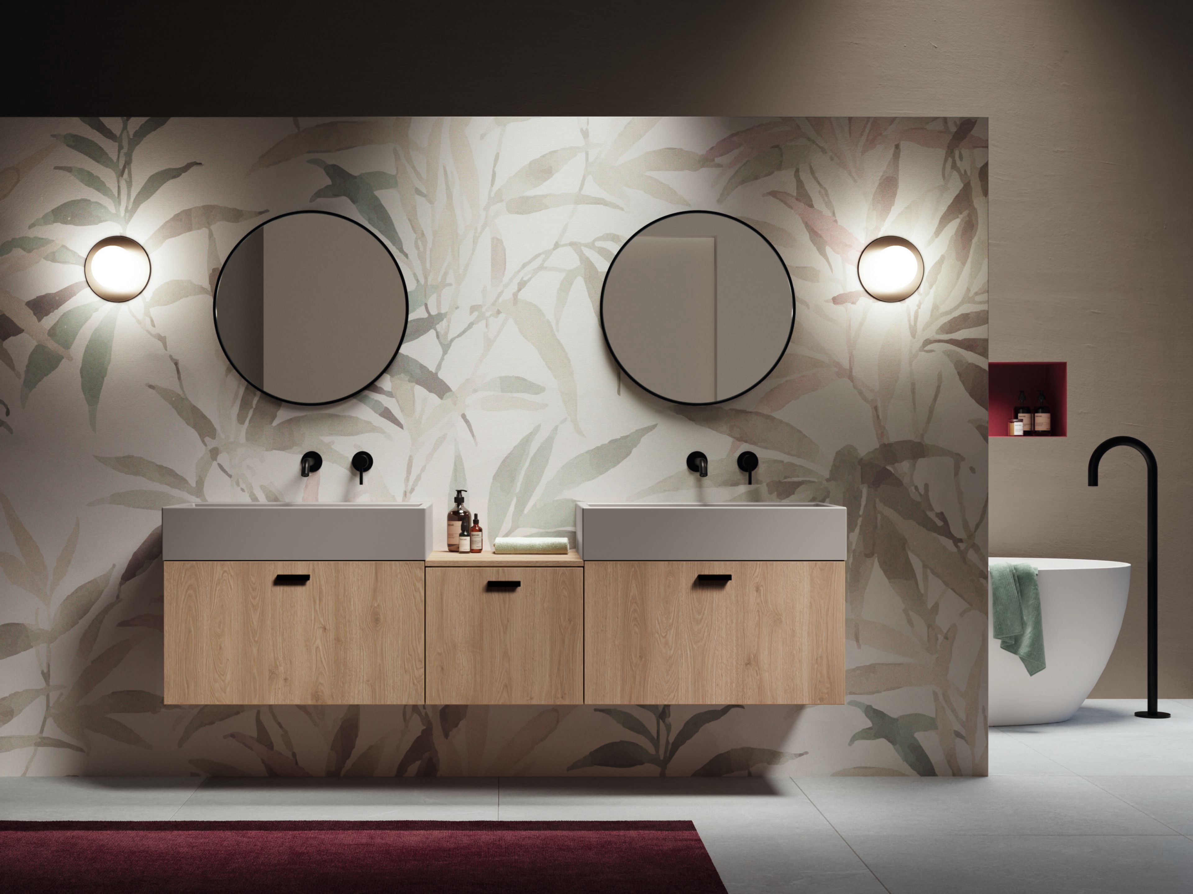 Двойной подвесной умывальник COLAVENE оборки ARCH-00115557