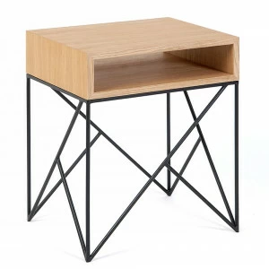 Прикроватная тумбочка дизайнерская светлый дуб Prince INTELLIGENT DESIGN  260846 Бежевый;дуб сонома