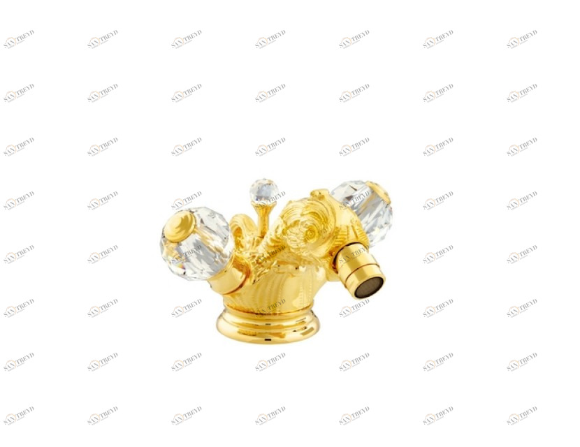 039125.000.30 Смеситель для биде на одно отверстие с кристаллами сваровски Античная латунь Mestre 