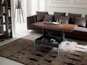 Ozzio Italia Прямоугольный деревянный журнальный столик с регулируемой высотой  T061