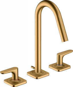 34133950 Смеситель для раковины 160 на 3 отверстия с рычажными ручками, накладками и сливным гарнитуром AXOR CITTERIO M