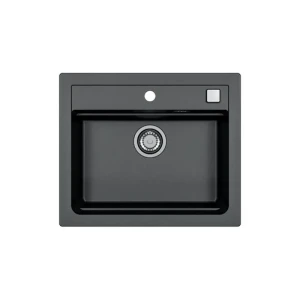 90479692 Врезная мойка Alveus ATROX 59x50 см глубина 19.50 см искусственный камень цвет черный STLM-0244825