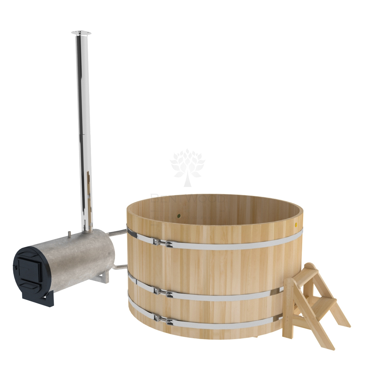 1608 Фурако из кедра D=1.8 с наружной печкой. Высота 1,0м. Исполнение "Премиум". Alyarus 