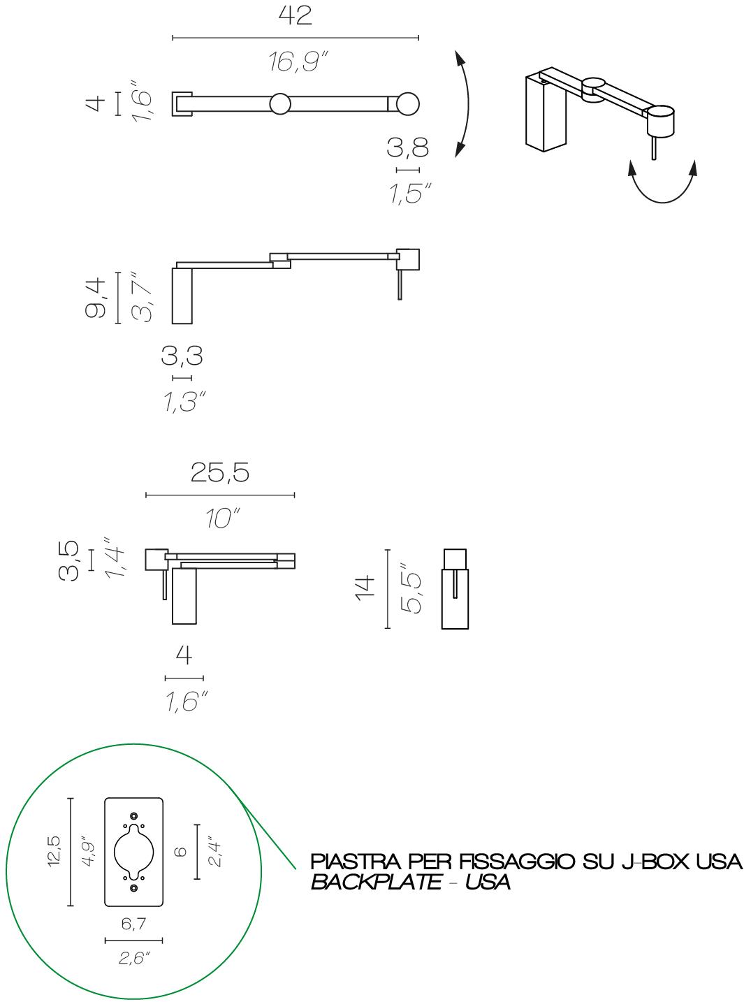 Contardi Регулируемая светодиодная лампа для чтения sun-id-1505293 - Вид №17