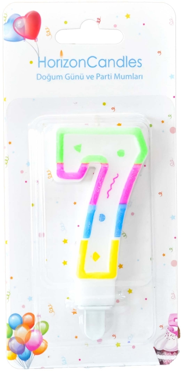 91017928 Свеча Horizon Candles для торта Цифра 7 разноцветная STLM-0443327 MIR LIGHT