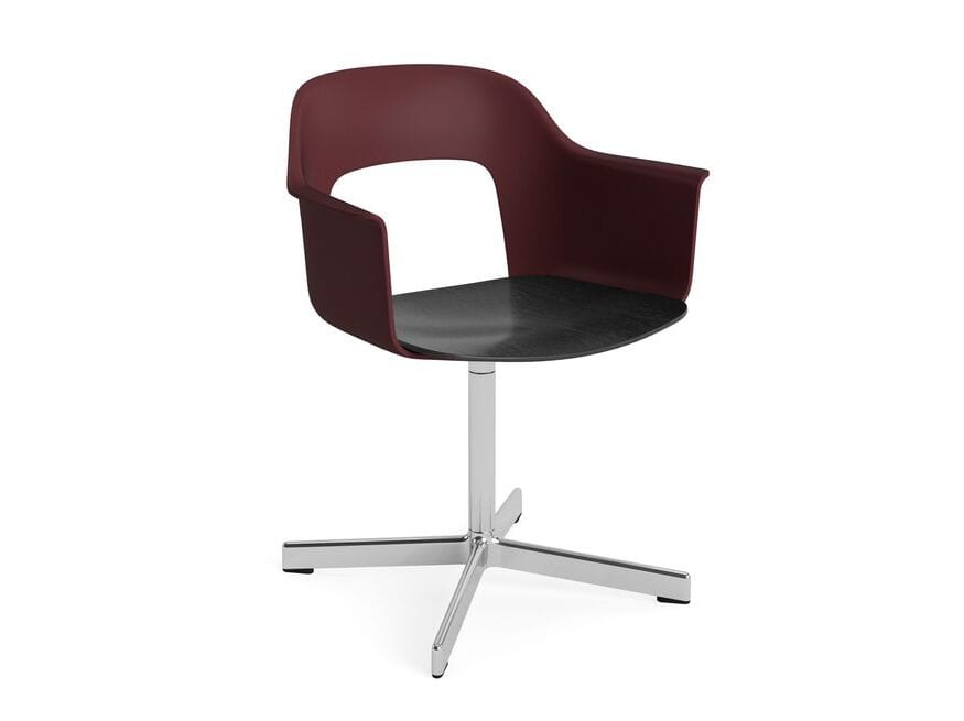 Вращающееся кресло с подлокотниками из полипропилена с деревянным сиденьем Hay макет ARCH-00049703 - Вид №16