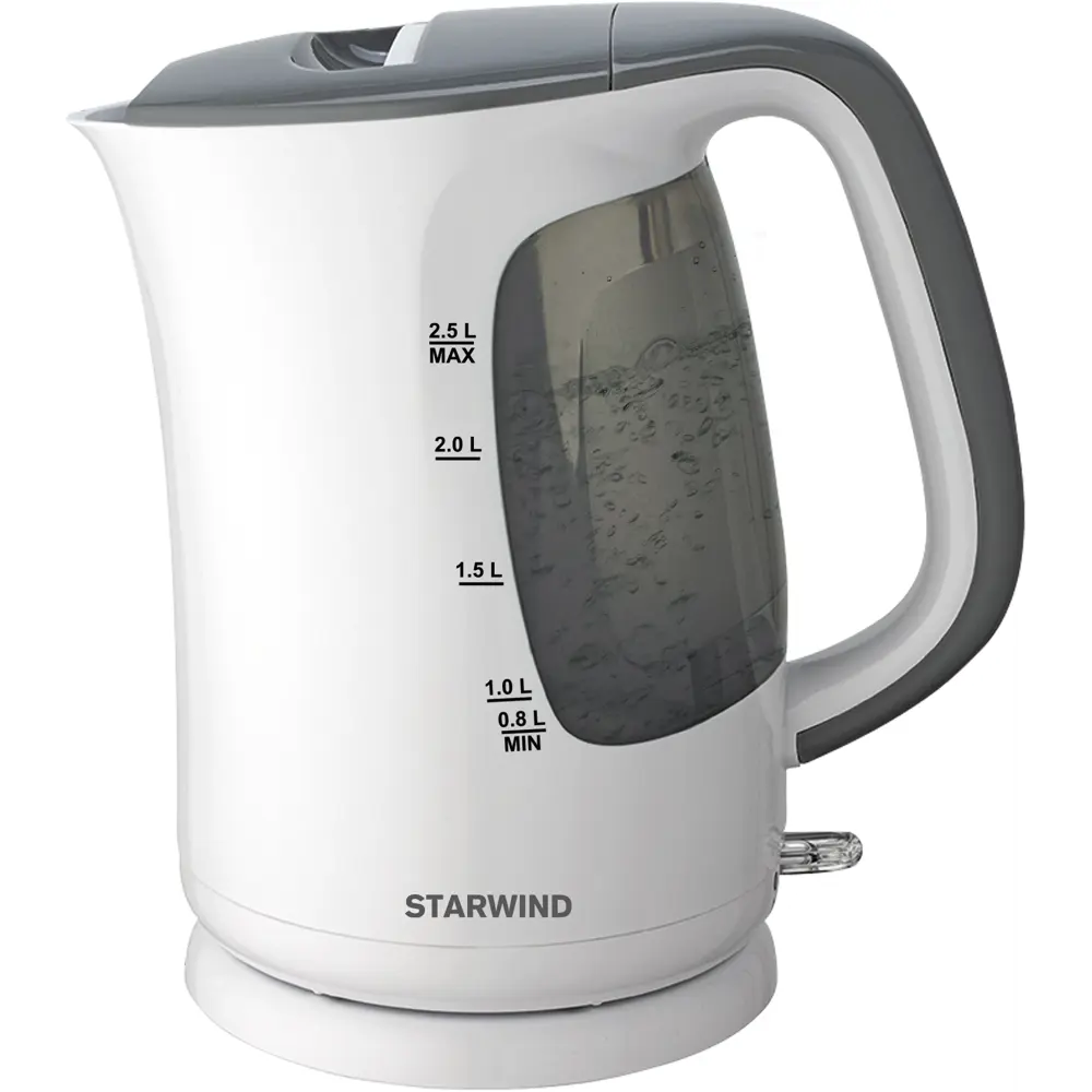 Электрический чайник Starwind SKG3025 2.5 л пластик цвет белый/серый Santreyd STLM-2164226