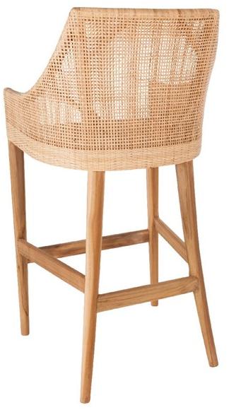 Kok Maison Барный стул из ротанга со спинкой Saigon sun-id-1500798 - Вид №1