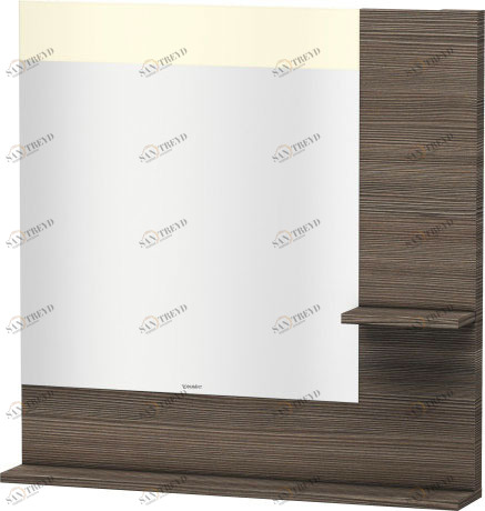 VE732105151 Vero Зеркало с полочками сбоку и внизу Сосна коричневая, декор Duravit