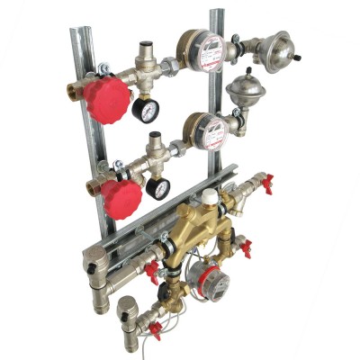 VT.NM.GF.06.RS.0L Квартирная станция для систем отопления и водоснабжения Valtec 1,5/0,6 м куб./ч, RS 485, лев  - Вид №1