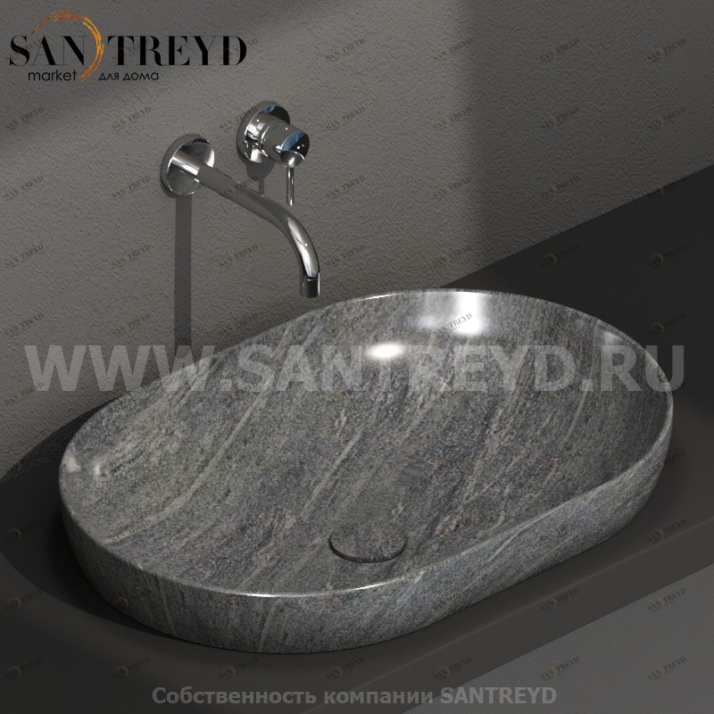 B6O61SG Встроенная раковина под столешницу овальная Ceramica Globo T-EDGE