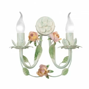 Бра настенное зеленое с розовым Vitaluce 2 V1138-0/2A VITALUCE СВЕЧА, ФЛОРИСТИКА 00-3931397 Зеленый;розовый