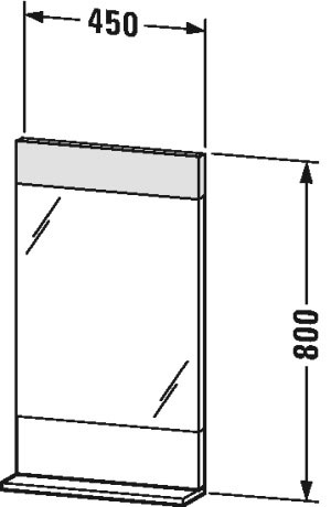 VE751002121 Vero Зеркало с полочкой внизу Орех темный декор Duravit - Вид №2