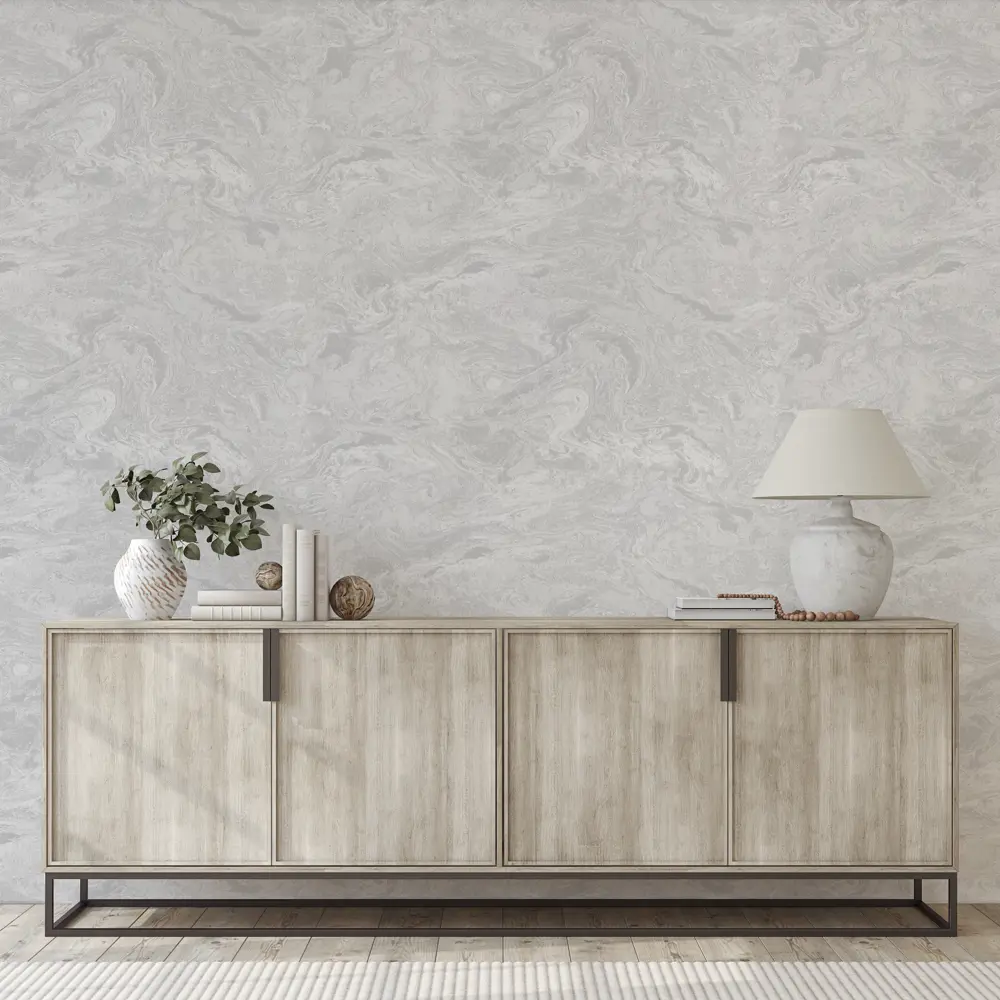 Wall Decor Вихрь: флизелиновые обои с текстурой камня в серых тонах 89427035 STLM-1575947 - Вид №2