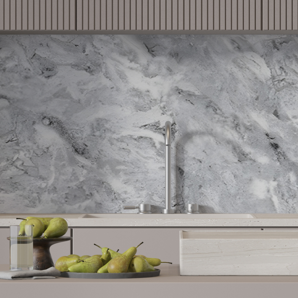 Кухонный фартук АБС Stella Light Сантьяго серый 600*3000*0,75мм (1 шт.) STSR-1010 - Вид №1