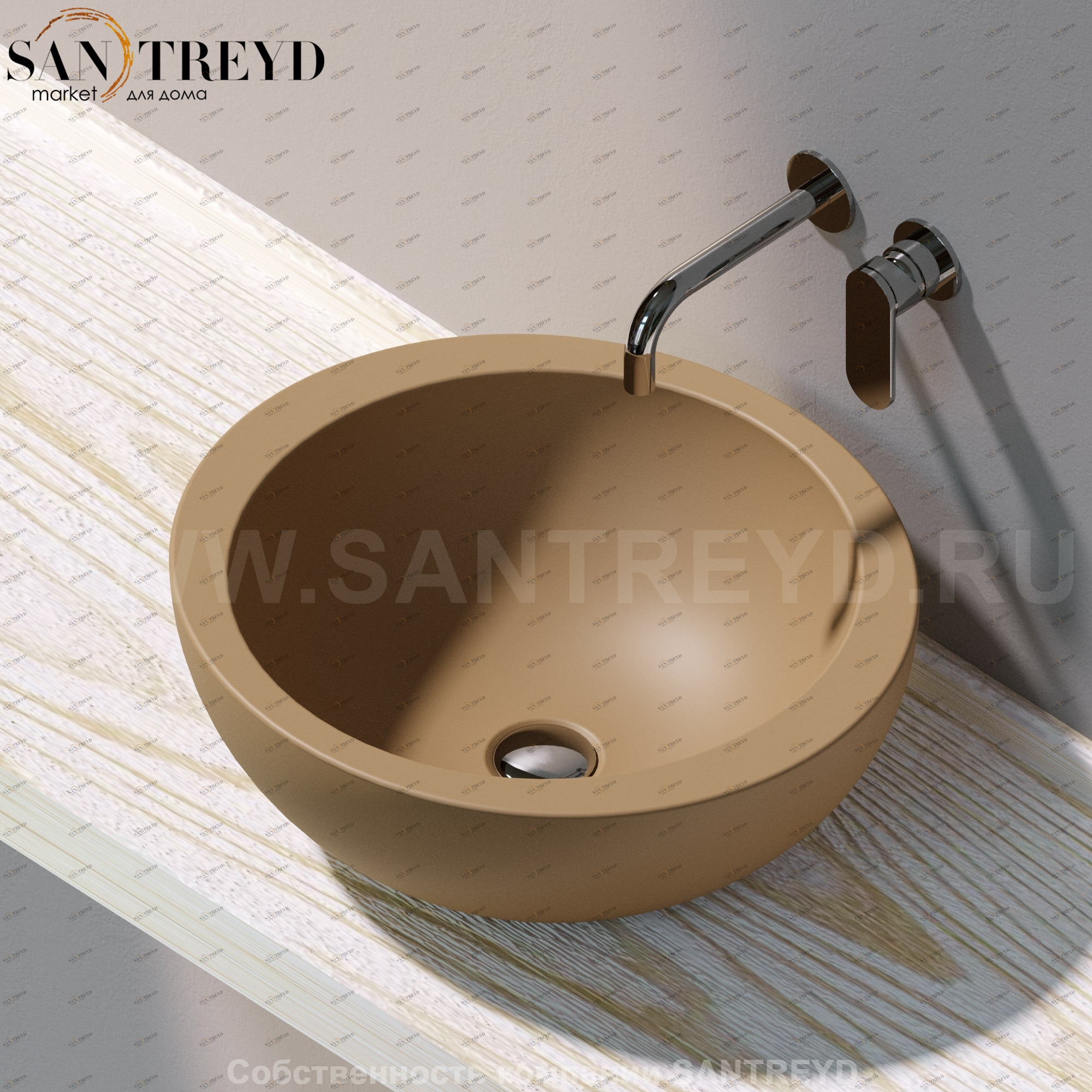 FN50L9004 Накладная раковина на столешницу  круглая Ceramica Flaminia Fonte