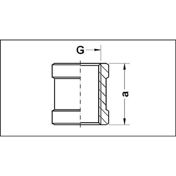 25512R SANHA 551 муфта, латунь 2 мм  - Вид №1