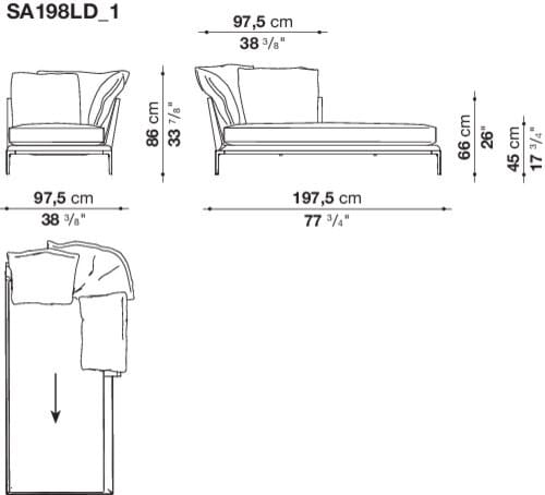 Угловой диван из ткани B&B Italia Атолл ARCH-00091854 - Вид №7