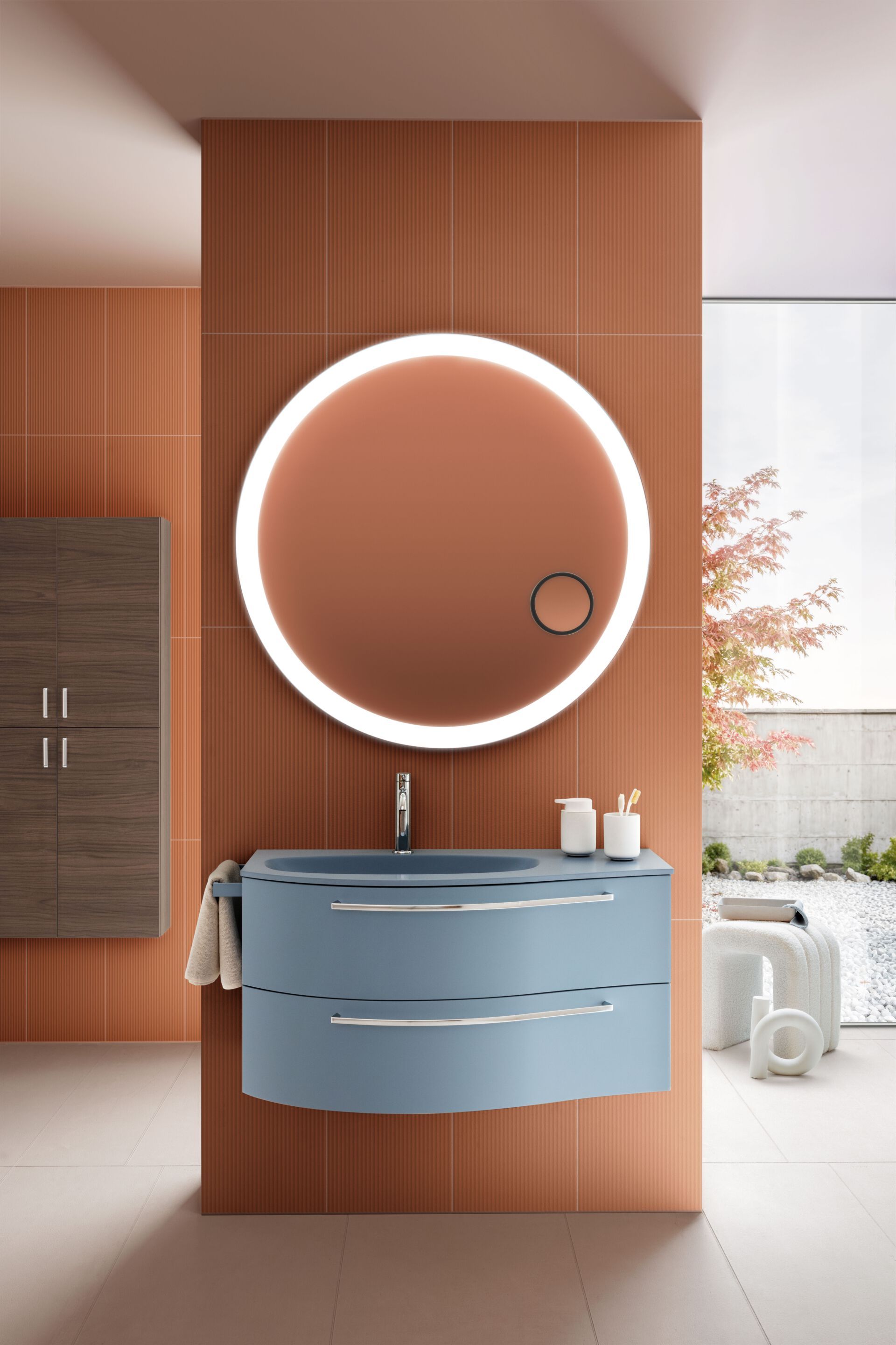 Подвесной умывальник из матового лака и термо текстурированного ARBLU Dress System ARCH-00115545