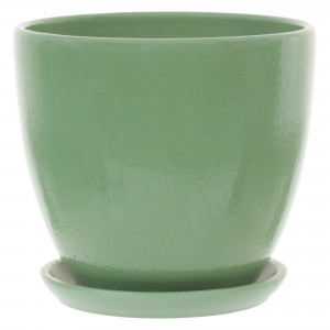 18875892 Горшок цветочный ø15 h13.5 см v1.5 л керамика зелёный Колор гейм