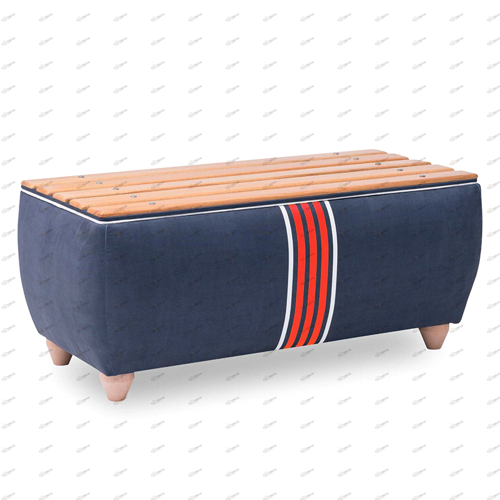 Банкетка с ящиком и деревянным сиденьем синяя Team CILEK  00-3832102 Синий Santreyd 