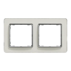 Рамка для розеток и выключателей Systeme Electric Sedna Design 2 поста, цвет белое стекло