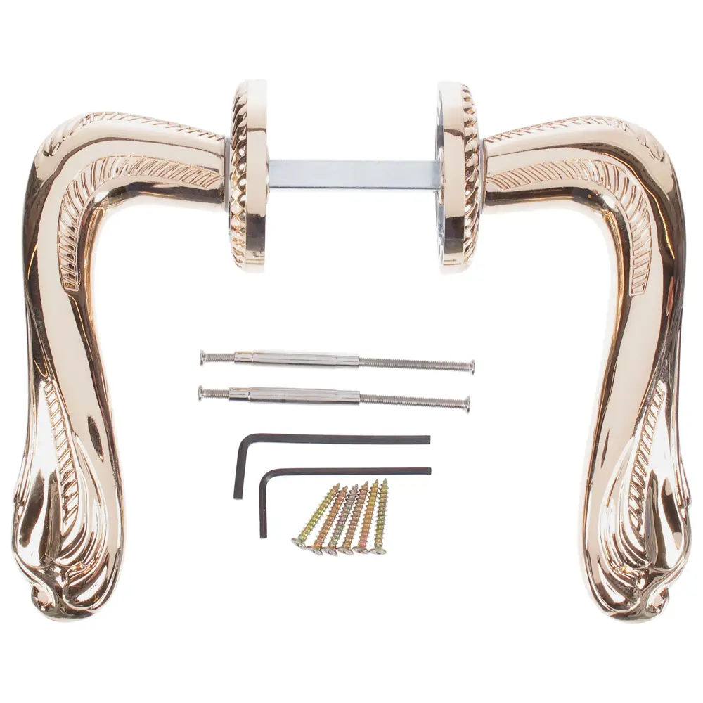 Ручка двверная на розетке Palladium D 307, цвет глянцевое золото STLM-2004959 - Вид №2