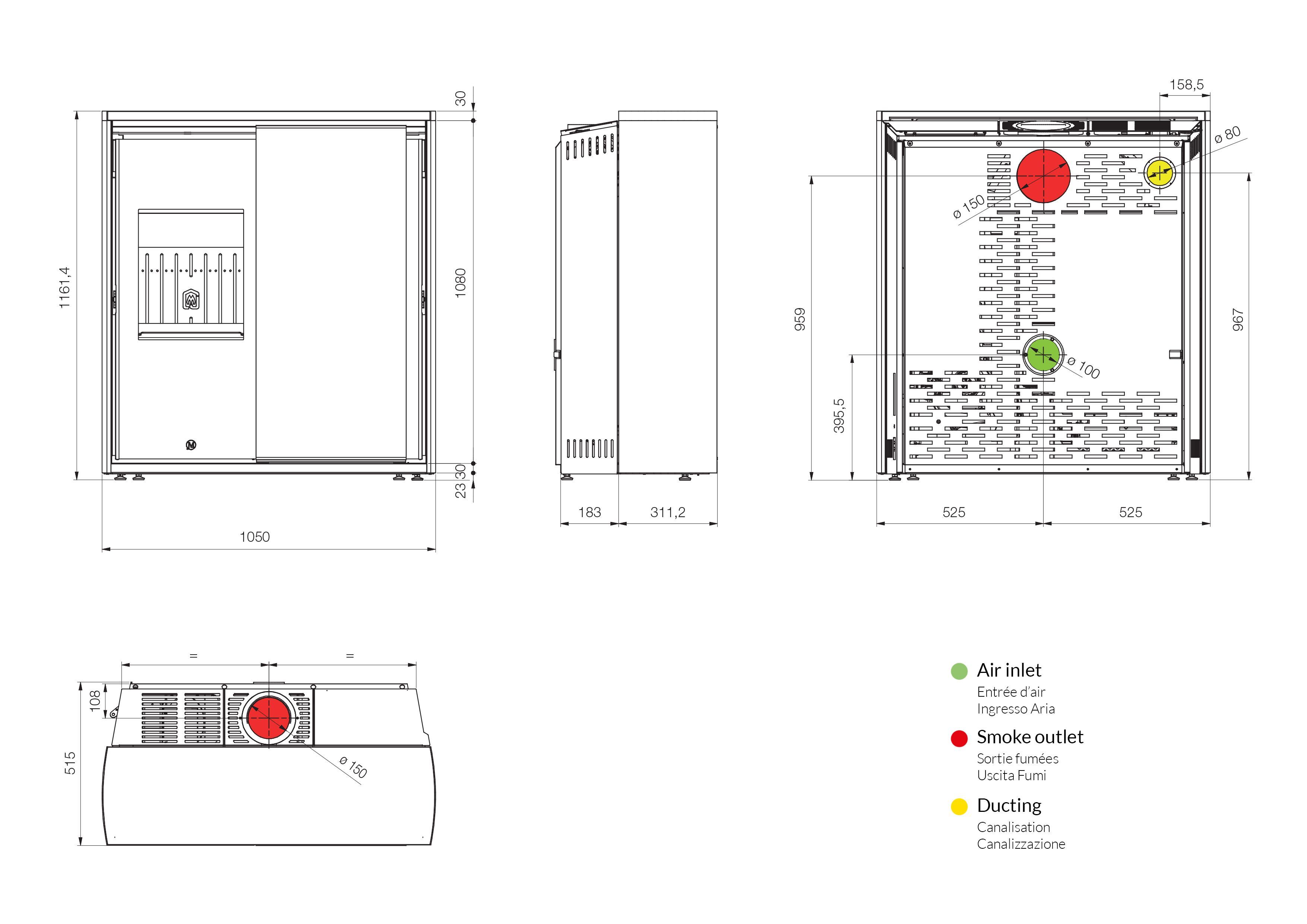 Комбинированная печь для древесных гранул Jolly Mec воздушные системы ARCH-00044495 - Вид №1