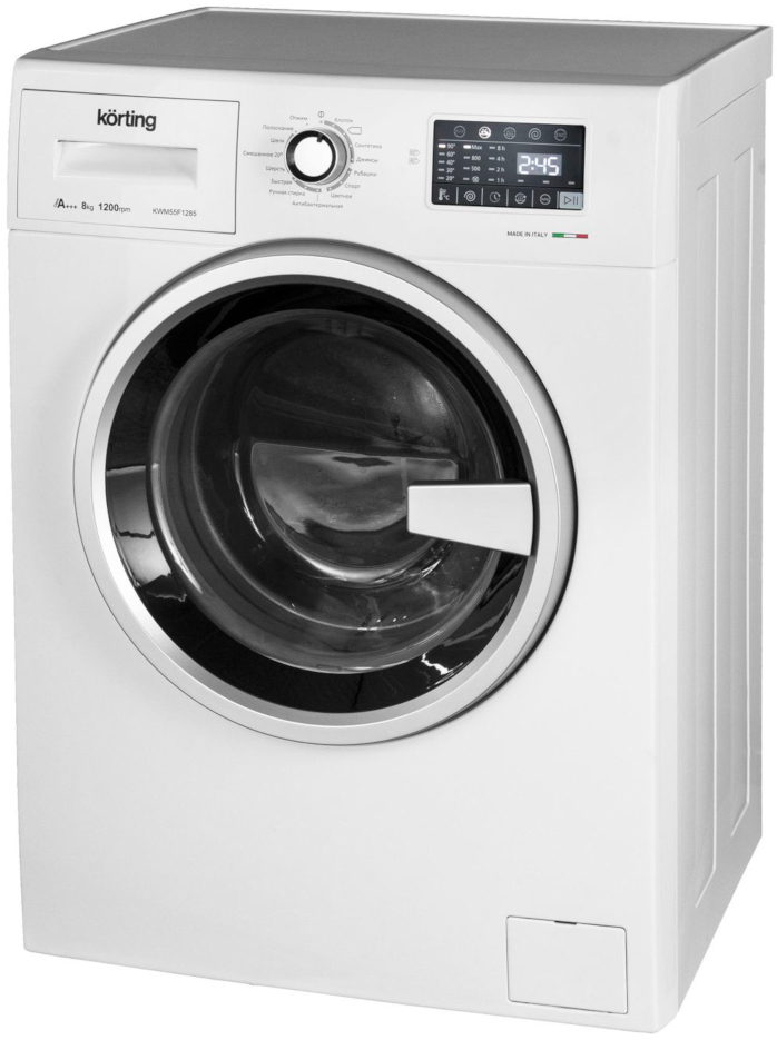 KWM 55F1285 Полноразмерные стиральные машины / 850х595х550, фронтальная загрузка, 8 кг, 1200 об/мин, сенсорное управление, led индикация настроек и этапов выполнения программы, цифровой дисплей с индикацией продолжительности программы, отложенный старт, а Santreyd  - Вид №1