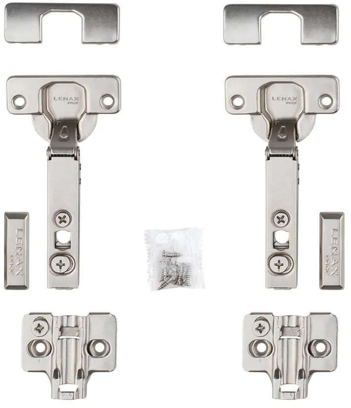 91749901 Петля мебельная накладная Магамакс 2pcs-FHSA3 с эксцентриком никель комплект 2 шт. STLM-1006508