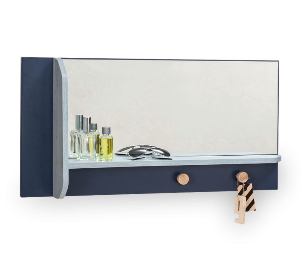 Зеркало прямоугольное с полкой и крючками Trio CILEK TRIO 00-3832400 Синий Santreyd - Вид №3