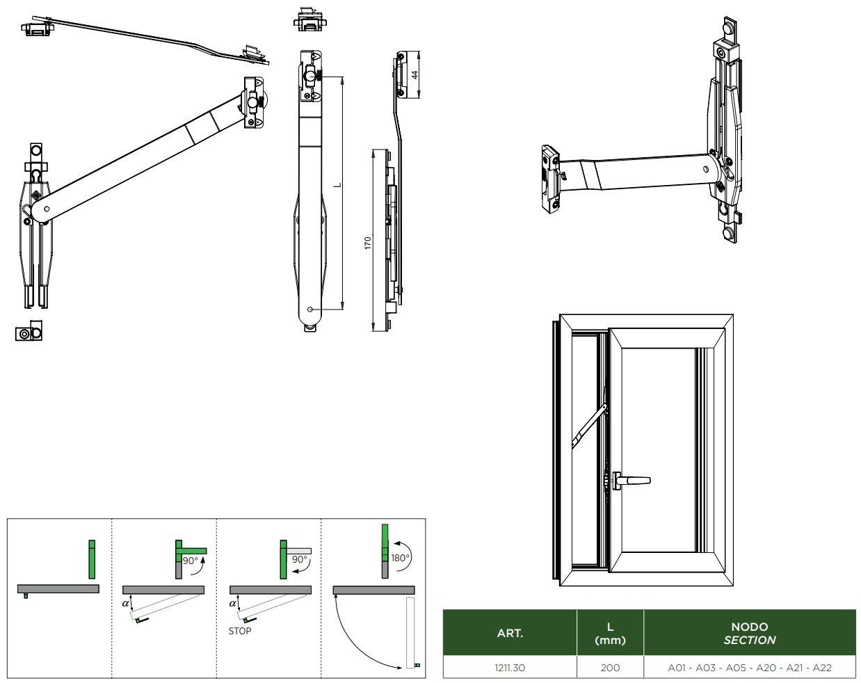 Ограничитель для распашной двери MASTER ITALY Easy Block ARCH-00131647 - Вид №2