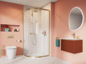 Угловая душевая кабина из закаленного стекла