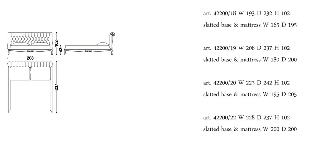 Двуспальная кровать с капитонным изголовьем OPERA CONTEMPORARY Sansone ARCH-00060976 - Вид №2