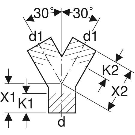 GEBERIT 361.462.16.1 Тройник двойной Y-образный Geberit PE 2 x 30°  - Вид №2