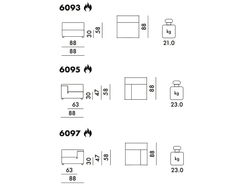 3-местный модульный съемный диван из искусственной кожи Kartell Plastics ARCH-00061055 - Вид №21