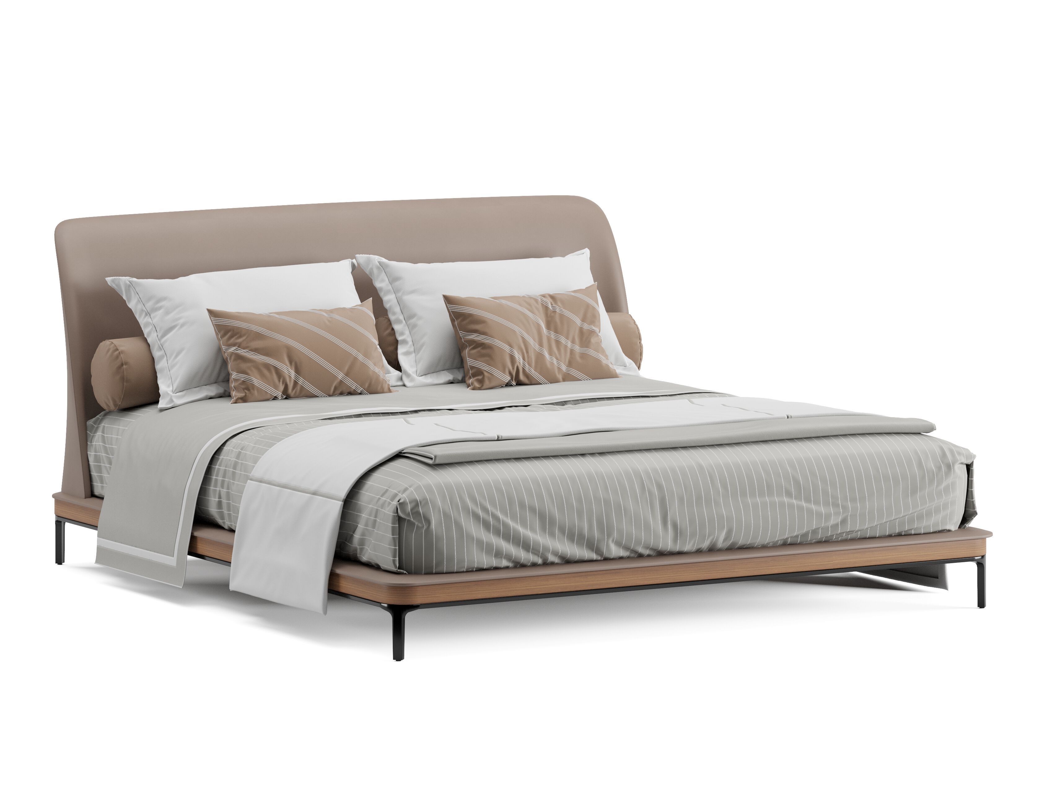 Двуспальная кровать из ткани с мягким изголовьем Ersa Ангкор ARCH-00038050