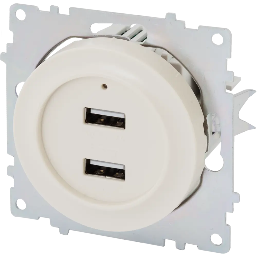 Розетка Onekeyelectro USB двойная встраиваемая с подсветкой цвет бежевый Florence STLM-2028355 - Вид №2