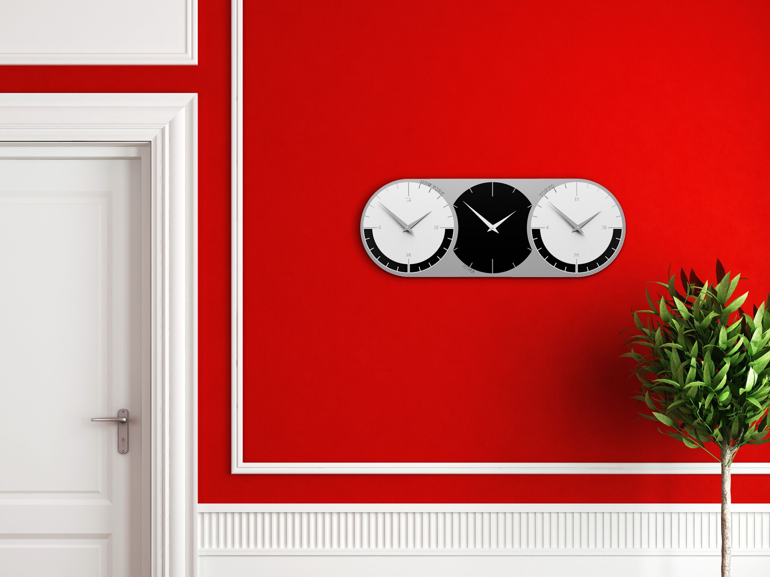 Настенные часы MDF CalleaDesign WORLD CLOCK 3 ARCH-00119570 - Вид №3