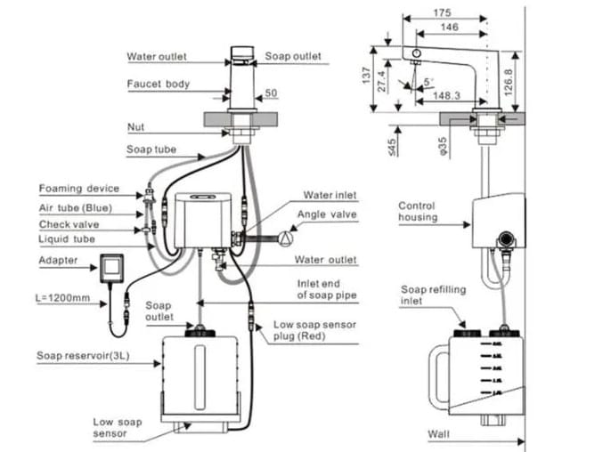 Смеситель для раковины / дозатор мыла Fontana Showers синий Синий ARCH-00037849 - Вид №6