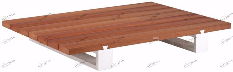 Royal Botania Низкий прямоугольный столик для сада из красного дерева Vigor lounge sun-id-1363538