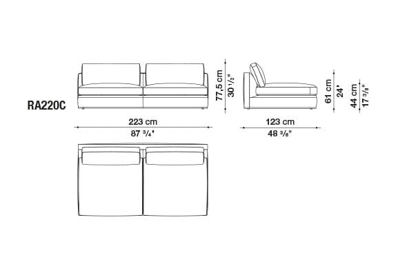 Ткань диван B&B Italia Ричард ARCH-00082196 - Вид №60