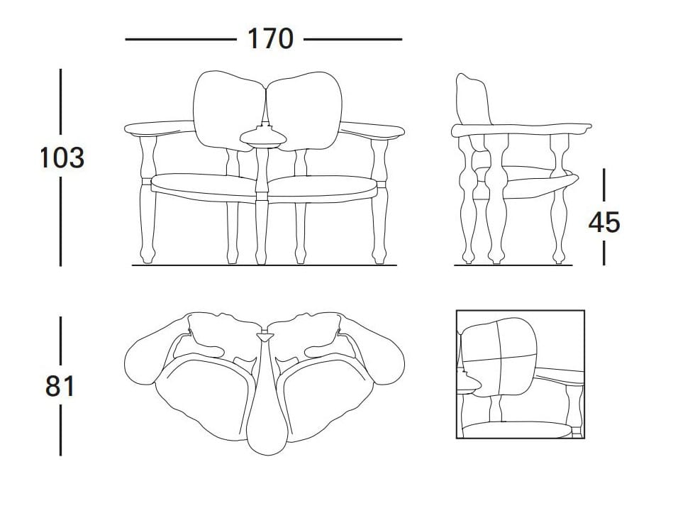 Скамья из массива дерева со спинкой BD Barcelona Гауди ARCH-00078953 - Вид №10
