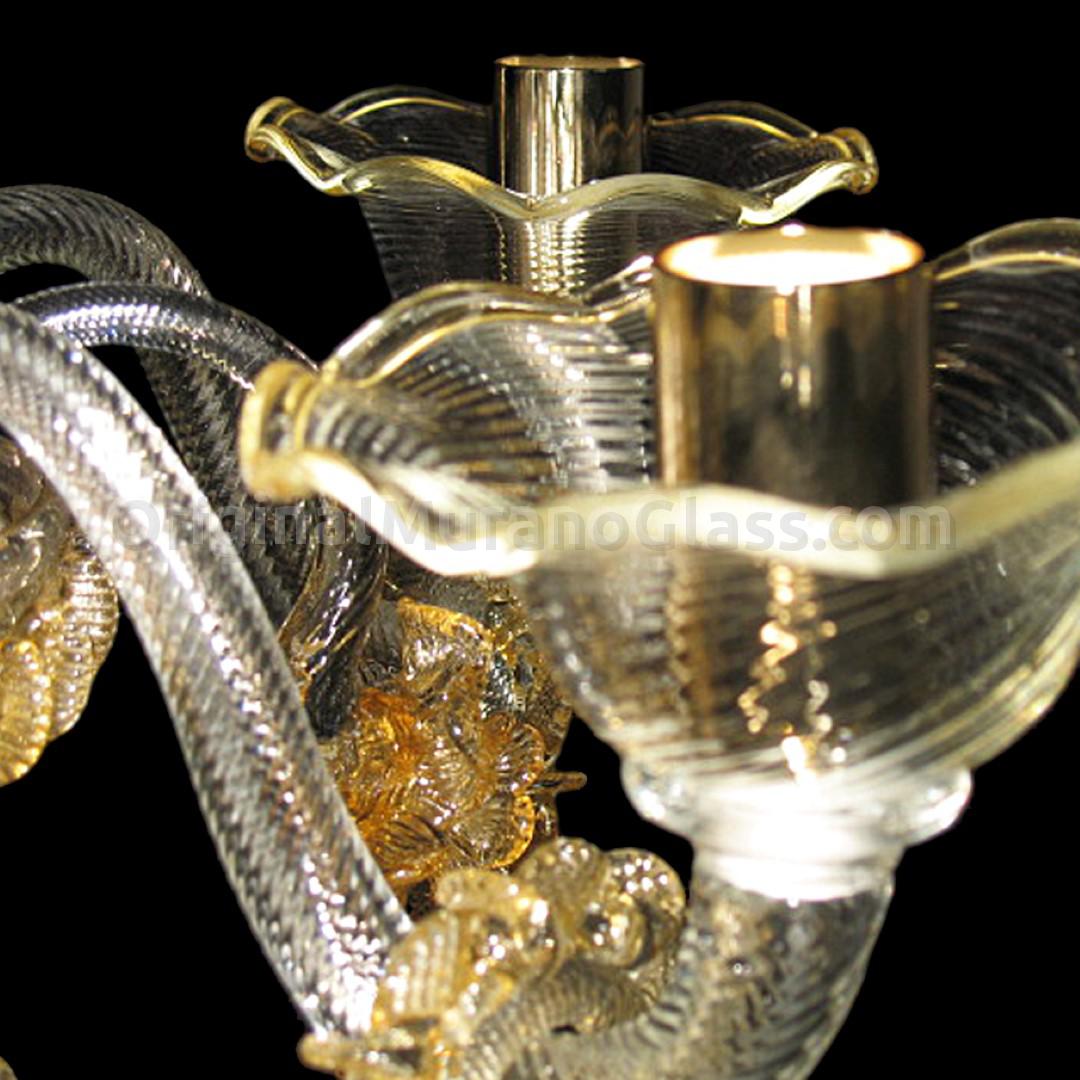 1133 ORIGINALMURANOGLASS Настольная лампа Факел - Флорал - муранское стекло OMG 55 см CLASSICO - Вид №1