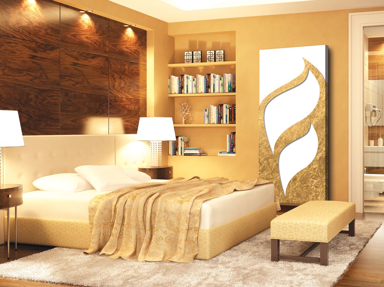 Алюминиевый полотенцесушитель Termo Design двойная пластина-сусальное золото ARCH-00063225 - Вид №1