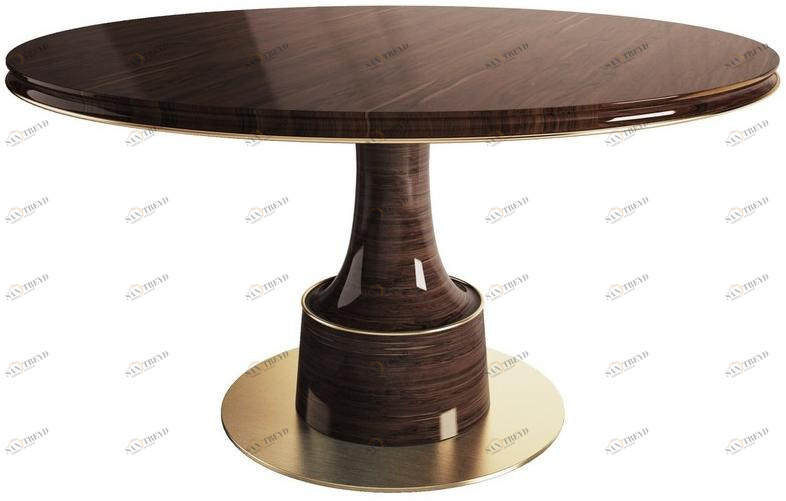 Porustudio Круглый обеденный стол из фанерованной древесины sun-id-1496714