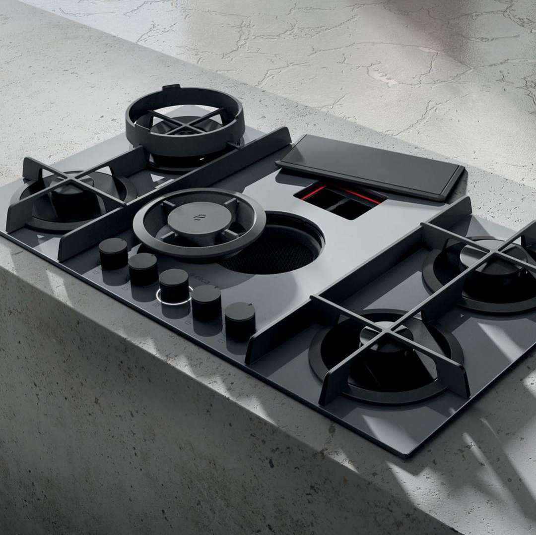 NIKOLATESLA FLAME GR/F/88-PRF0147743A Газовая варочные панели / газ, с вытяжкой, 900 м3/ч, серая Elica  - Вид №4