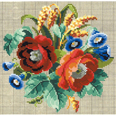 110х110кл Схема для вышивания цв. А3 ДК-194 "Букет цветов" Santreyd 