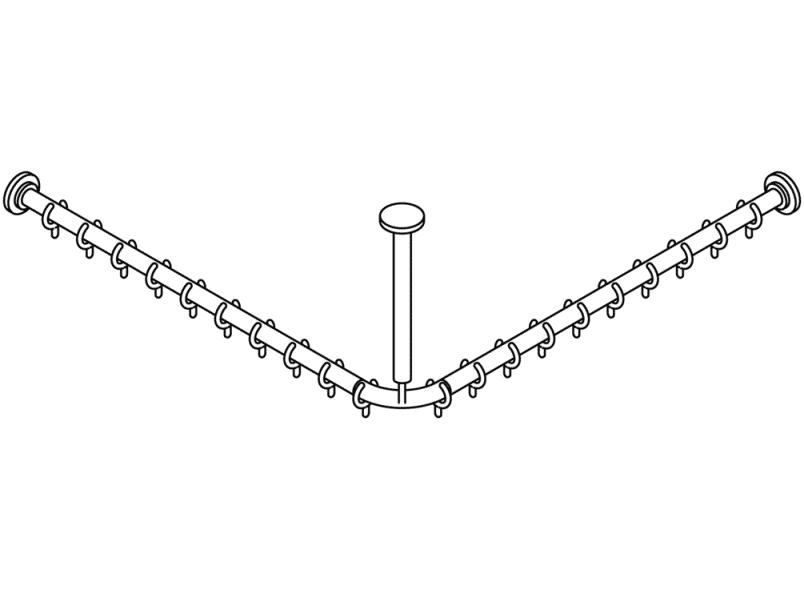 801.34.1161 Карниз с потолочным подвесом HEWI Serie 477/801  - Вид №4